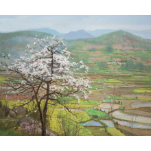 Home Decor Village Scenery Peinture à l&#39;huile de gros (ESL-097)